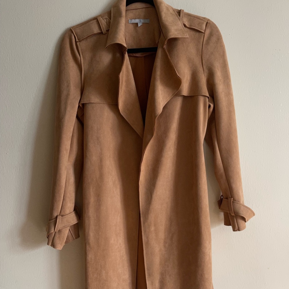 Suede trench coat